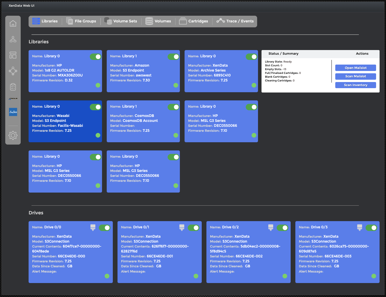 XenData Widget - Libraries